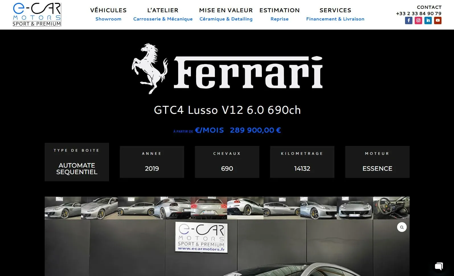 E-Car Motors — Site web, visuel 3