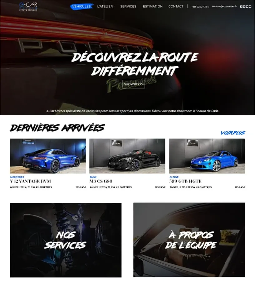 E-Car Motors — Site web, visuel 5