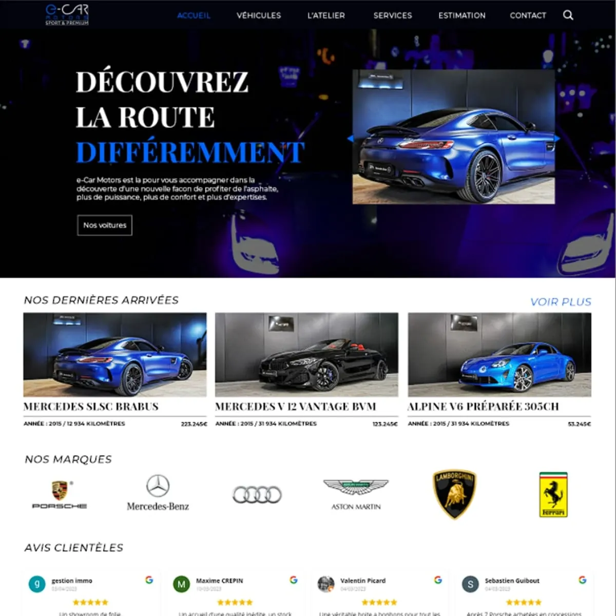 E-Car Motors — Site web, visuel 6