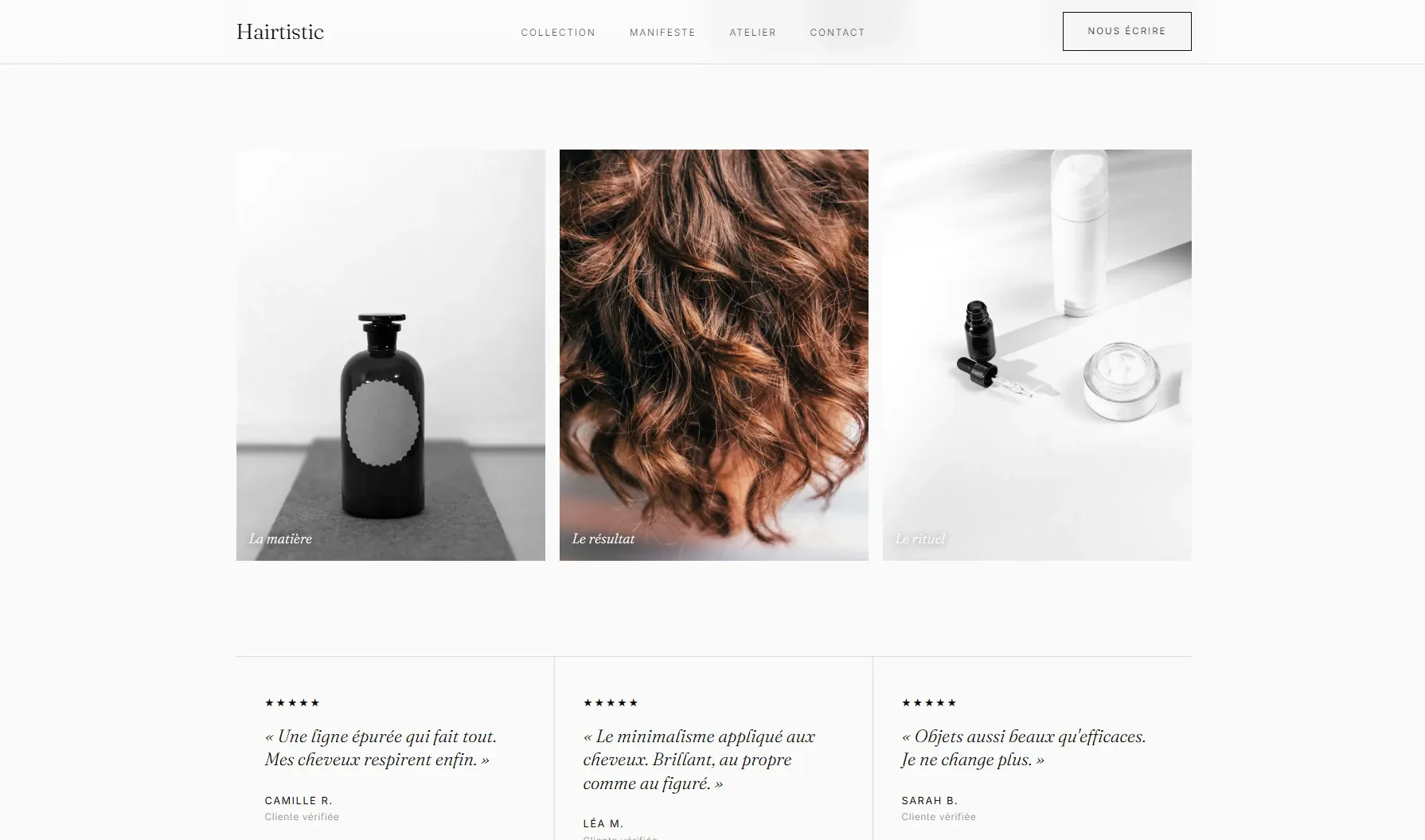 Hairtistic — Site web de démonstration, visuel 4