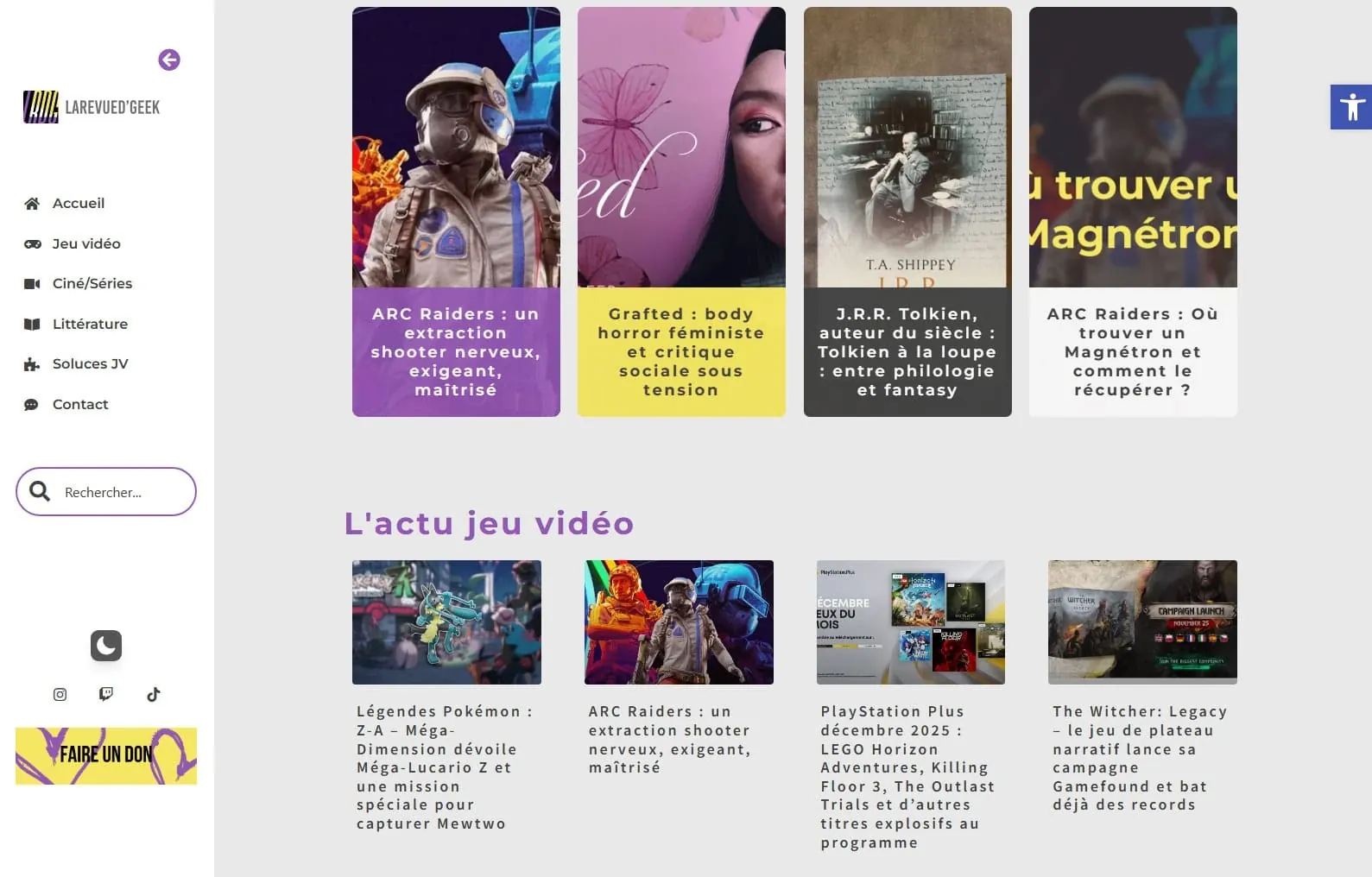 La Revue d'Geek — Site web, visuel 2