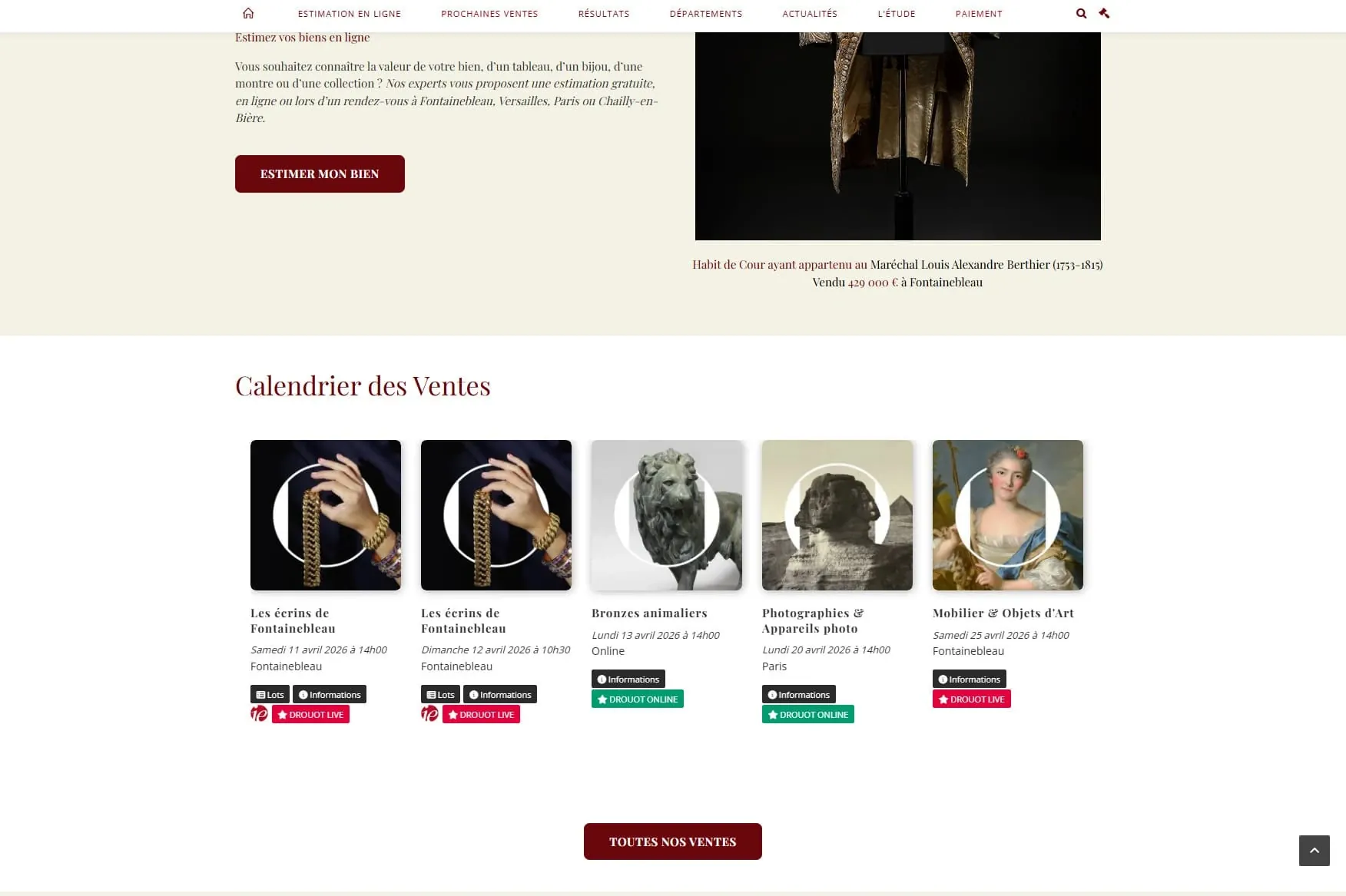 Maison Osenat — Site web, visuel 2