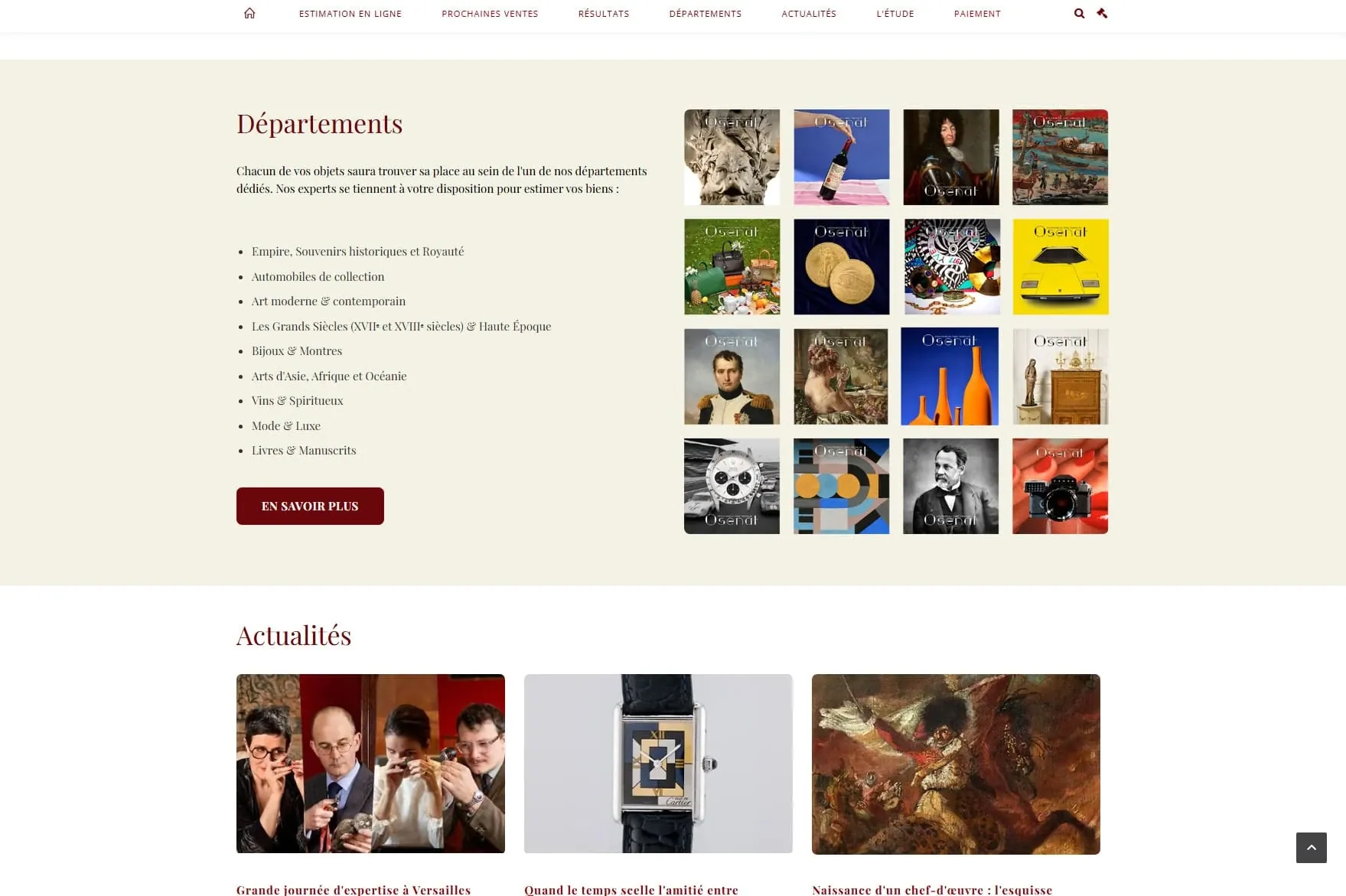 Maison Osenat — Site web, visuel 3