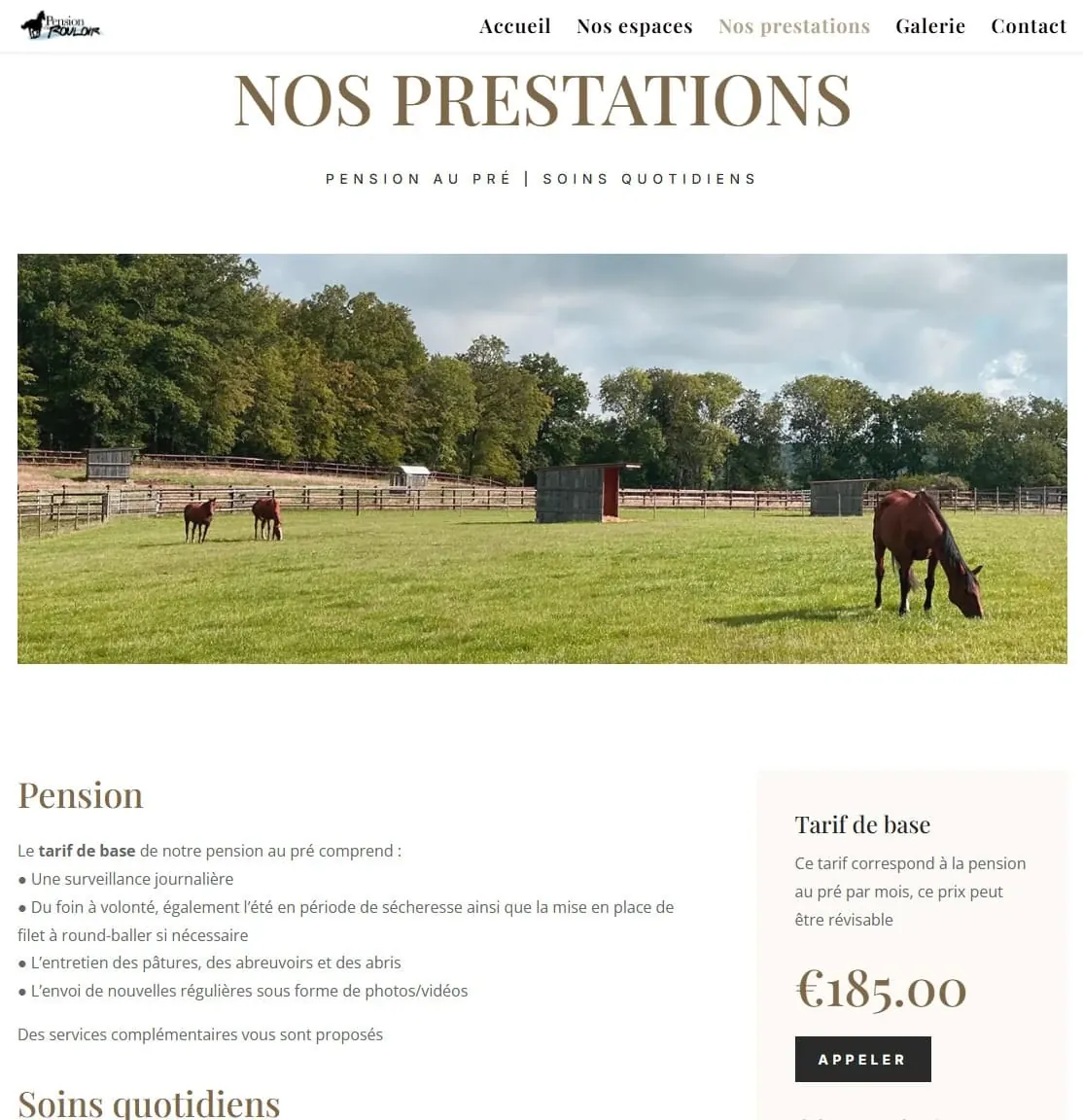 Pension du Rouloir — Site web, visuel 3